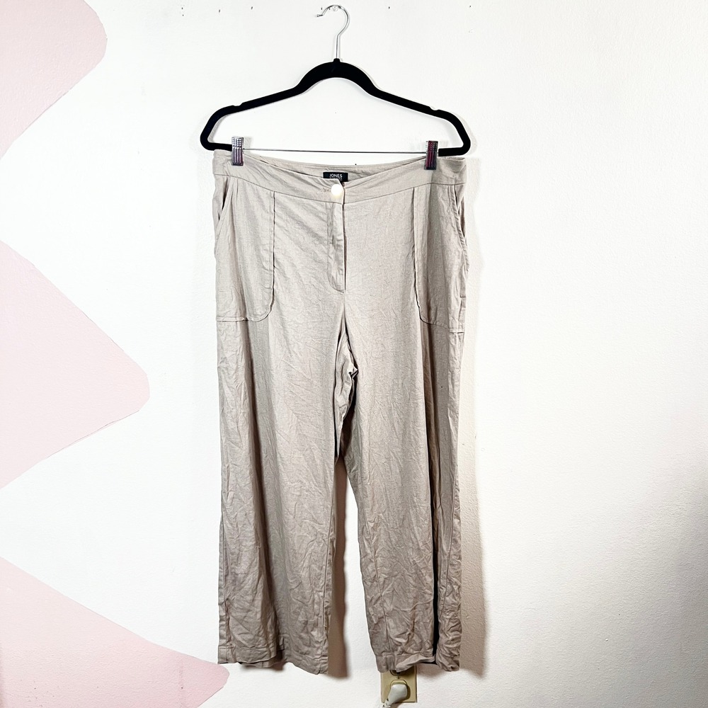 Jones‎ New York Signature Linen Blend Pants Womens 10 Wide Leg Vacation Beach